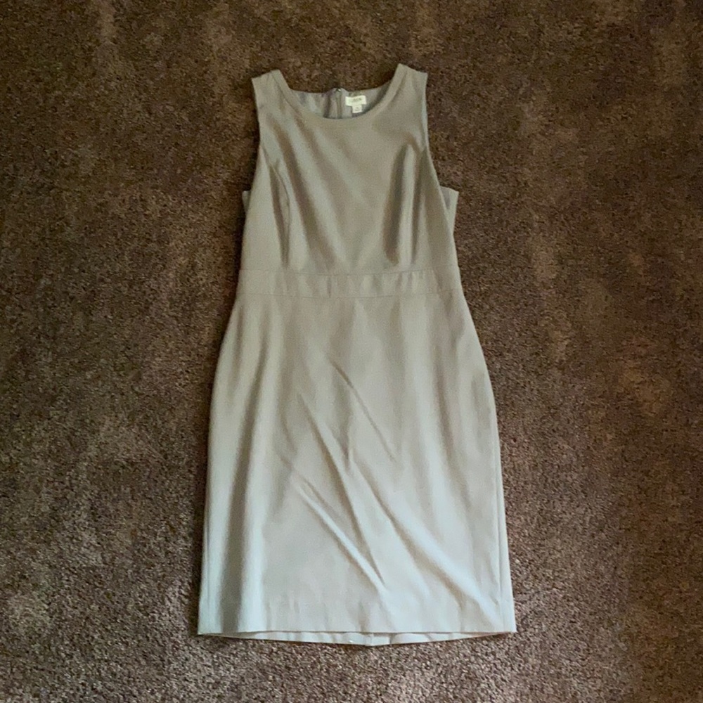 J. Crew Light Gray Workwear High Neck Mini Dress